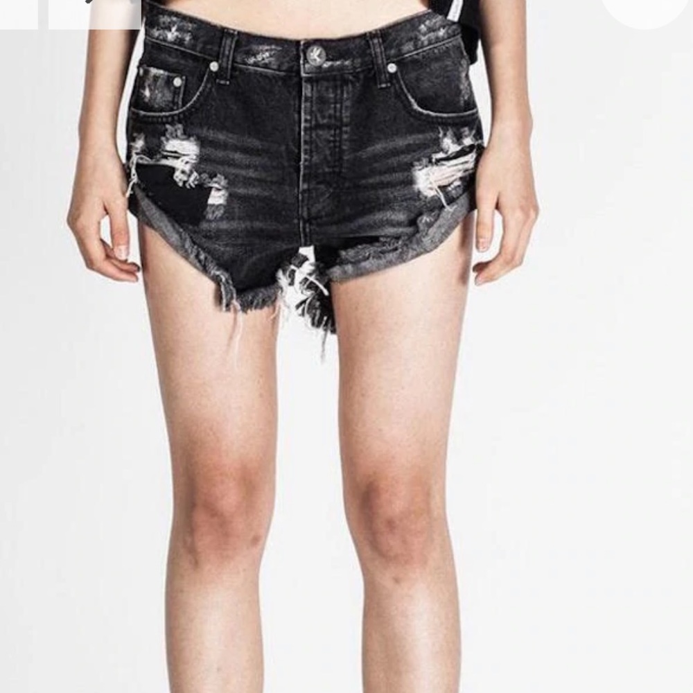 One Teaspoon Black Sea Bandits Denim Shorts